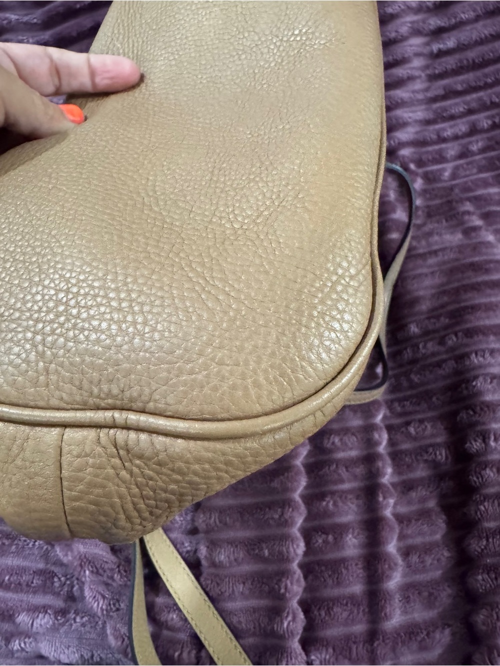 🤎 Gucci Pebbled Leather Dome Crossbody Satchel Bag Beige Nude Authentic COA - Picture 10 of 16